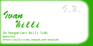 ivan willi business card